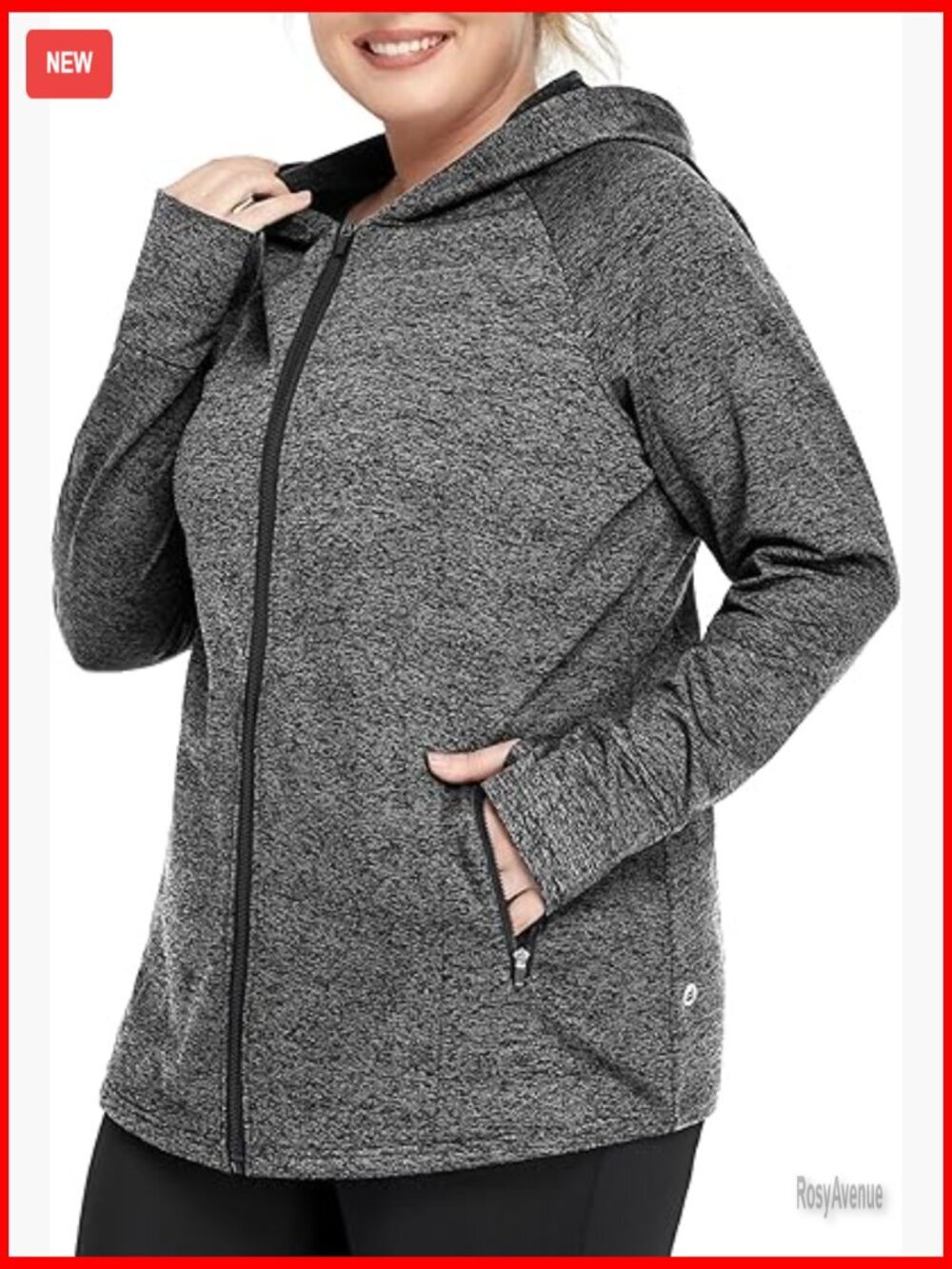 Plus Size Fleece Zip Up Hoodie Women Athletic Workout Jacket Full Zip